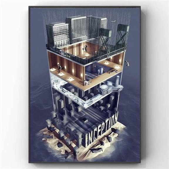 SHIRVA Inception Movie Poster Canvas Wall Art Print Home Decor, Unframed Paper Poster 12x18in
