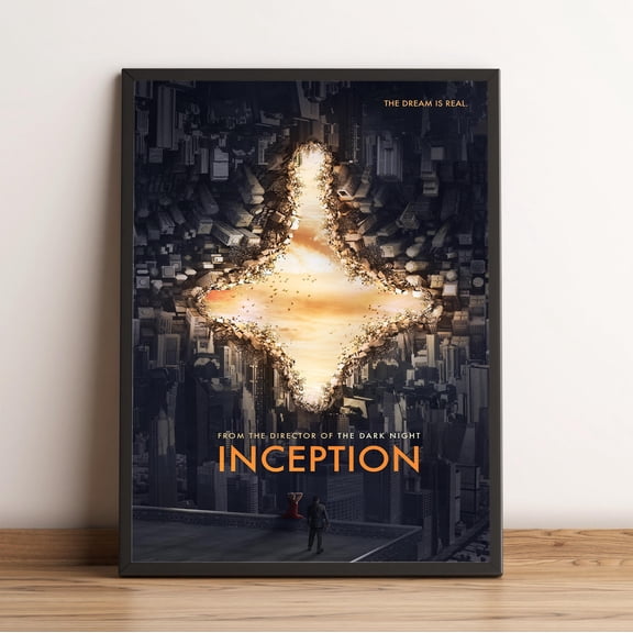 SHIRVA Inception Poster, Movie Print Wall Art, Home Decor Gift for Film Fans, Poster Canvas, Unframed Paper Poster 8x12in