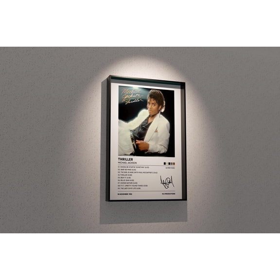 SHIRVA Thriiller Poster | Vintage Pop Tracklist Print | Classic Album Cover Wall Art, 1980s Pop Icon Inspired Poster, Unframed Paper Poster 8x12in