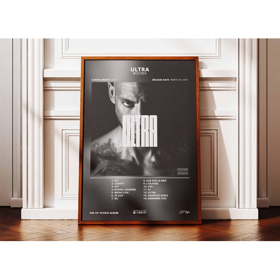 SHIRVA Ultra Album Poster, Rap Album Poster, Album Wall Art, Music Album Poster, French Rapper Poster, Poster Canvas, Unframed Paper Poster 12x18in