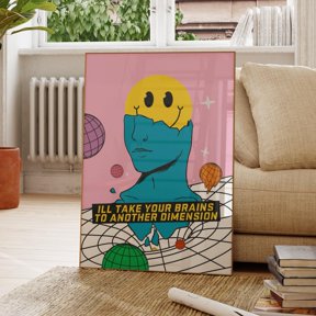 SHIRVA Unofficial Out Of Space Inspired Poster | The Prodigy | Rave | 90's Rave Flyers | Living Room/Bedroom/Kitchen Wall Art | A5/A4/A3/A2/A1/A0, Unframed Paper Poster 8x12in