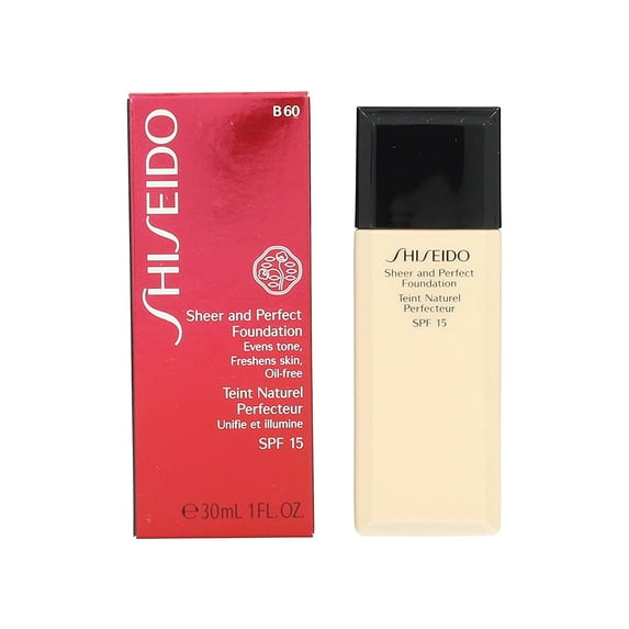 SHISEIDO - SHISEIDO/SHEER AND PERFECT LIQUID FOUNDATION (NATURAL DEEP BEIGE B60) 1.0 OZ OIL FREE