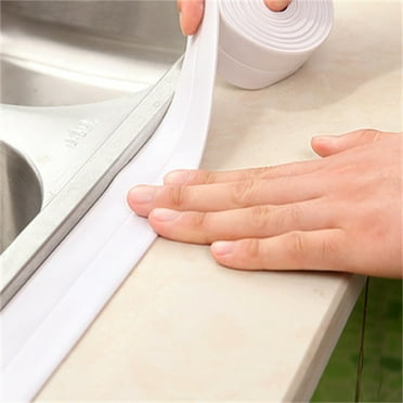 SHISHIan Clearance 125.9 Inch Pvc Self-Adhesive Kitchen Sink Bathroom Corner Caulking Sealing Tape Command Strips White