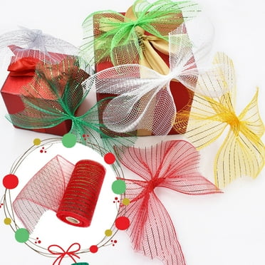 SHISHIan Clearance Poly Mesh Ribbon With Metallic Foil Each Roll For Wreaths Swags Bows Wrapping And Decorating First Day Of School Sign 1 Pc Gold Wire Mesh Multi-Color
