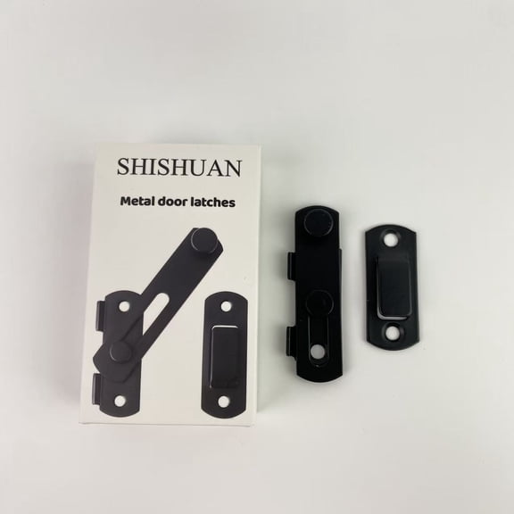 SHISHUAN Metal door latches,Flip Latch Gate Latches, Safety Door Lock for Barn Wood Fence Sliding French Doors,Heavy Duty SUS304 Stainless Steel Gate Hardware Matte Black