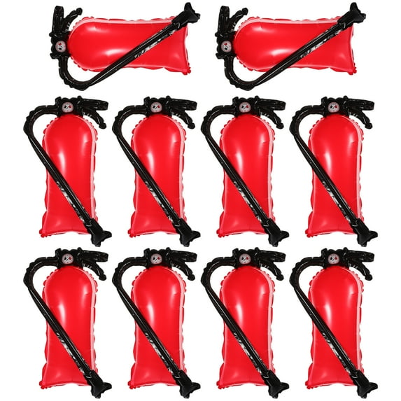 SHISUYAN 10pcs Firefighting Party Balloons Fire Extinguisher Shaped Balloons Inflatable Aluminum Foil Balloon