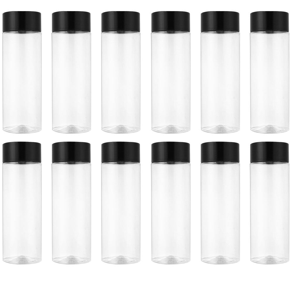 SHISUYAN 12pcs Reusable Plastic Juice Bottles Empty Clear Drinks