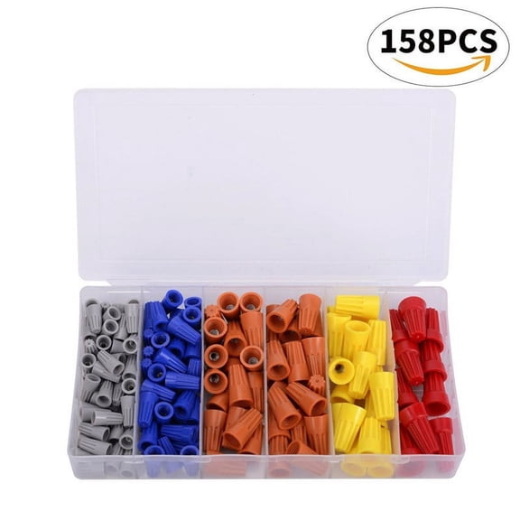 SHISUYAN 158pcs Wire Crimp Connector Kit Assorted Electrical Wire Caps Quick Connection Crimping Tool Portable Wire Caps For Wiring Electrical Nuts And Connectors