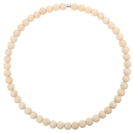 GOOHOCHY DIY Beaded Wreath Kit with Wood Beads and Durable Metal Ring for Creative Craft Projects Khaki 7.87 Inches