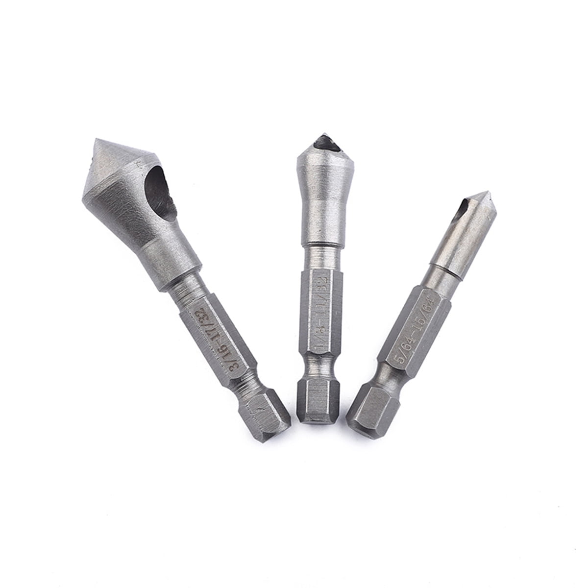 SHISUYAN 3 Pcs Cobalt Steel SingleEnd Countersink Chamfer Tool