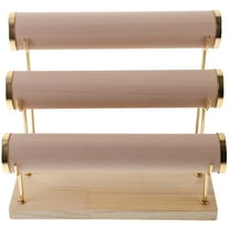 SHISUYAN 3-Tier Beige Velvet Bracelet Display Stand Jewelry Organizer