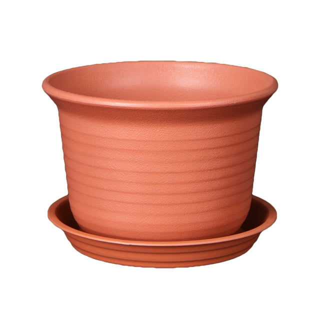 SHISUYAN Ceramic Planter with Drainage Holes and Saucer for Plants