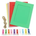 SHISUYAN DIY Cardboard Picture Frame Kit with Clips & String for Wall
