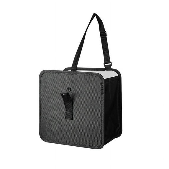 ADDHAT Backseat Hanging Car Trash Can Black Waterproof EVA Layer Organizing Car Interior 1Pc