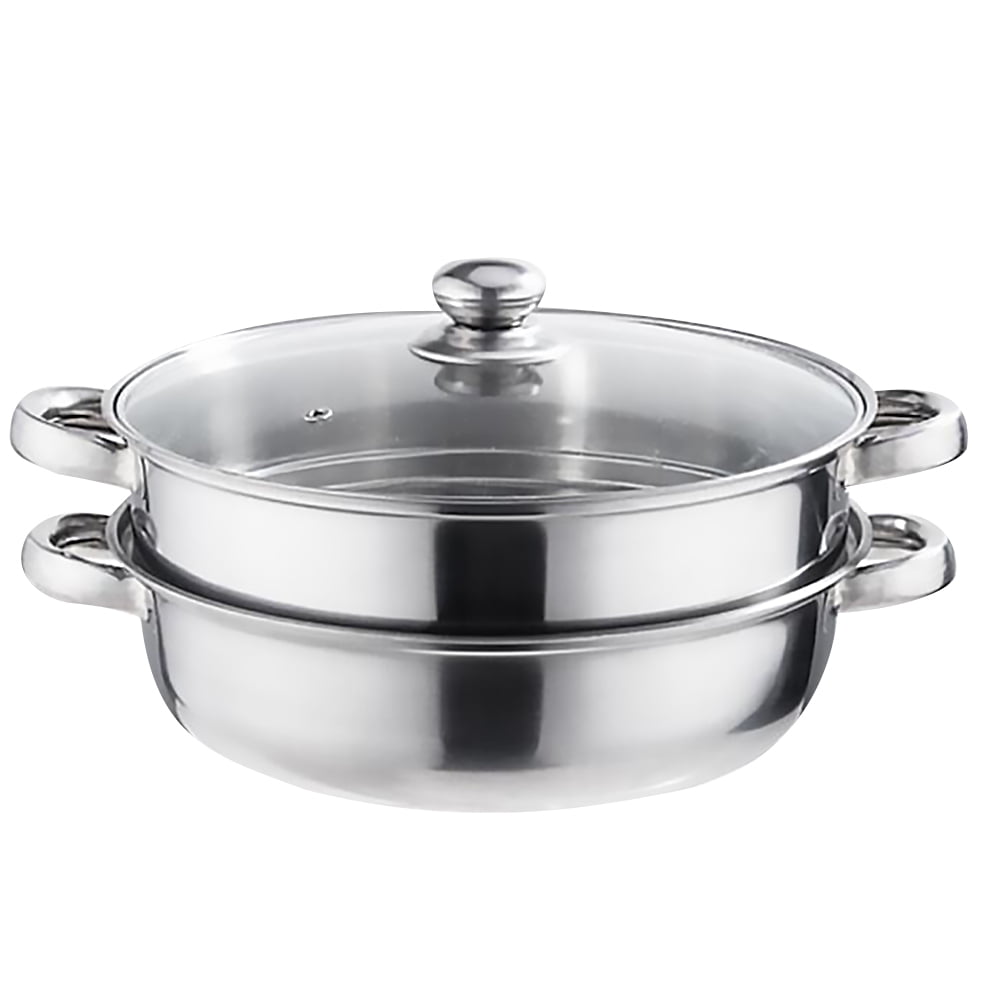 SHISUYAN Stainless Steel Steamer Pot with Glass Lid for Gas/Electric