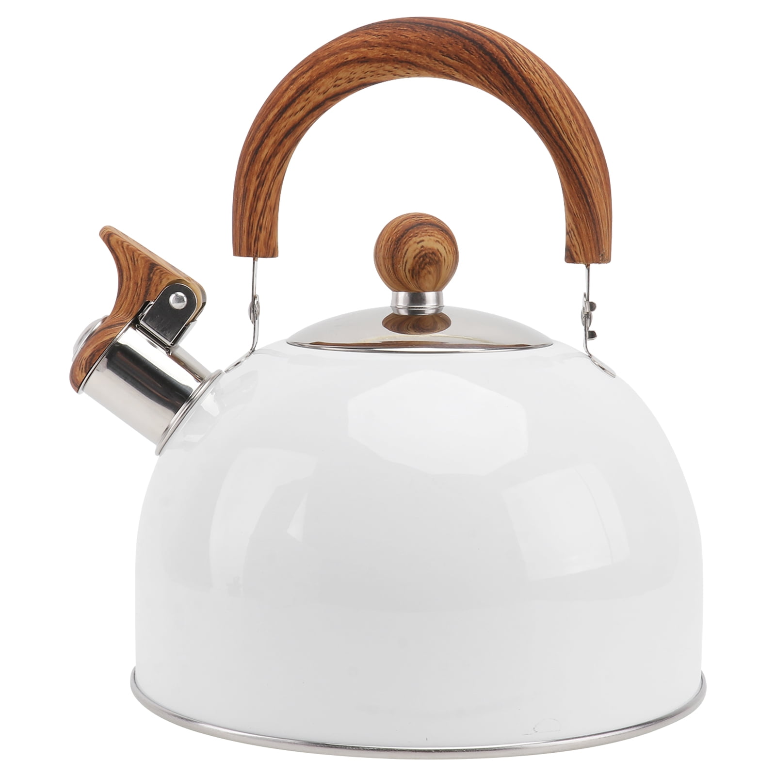 SHISUYAN Stainless Steel Tea Kettle 2.5L Whistling Stovetop Pot White