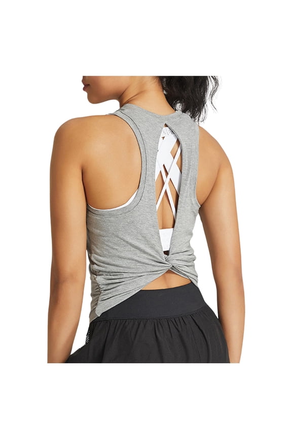 34b Shelf Bra Band T Shirt Crop Top Women Workout Tank Tops Loose Fit Muscle Tanks Sleeveless Shirts Pack for Yoga Running Exercise Gym