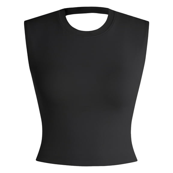 SHITINN 3x Tops Women Girl Crop Top Sleeveless Vest for Women Hollow Backless Yoga Wear Short Skin Friendly Breathable Sports Top