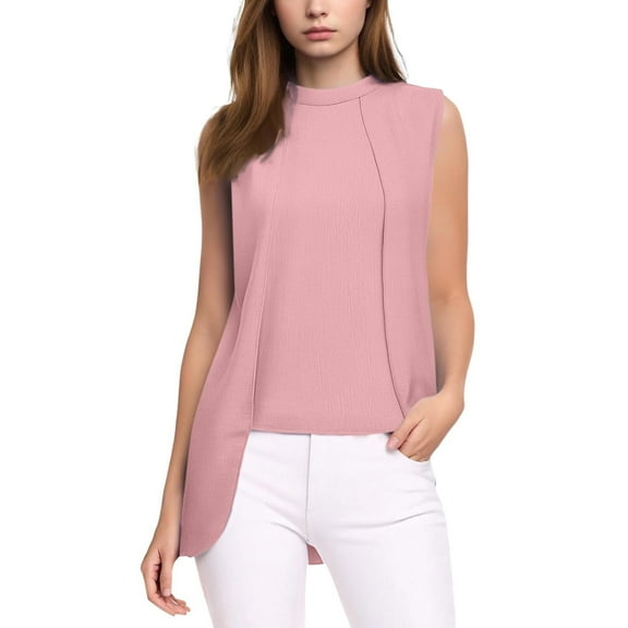 SHITINN 4x Undershirt Women Tops Women's Crew Neck Sleeveless Casual Tank Tops Summer Irregular Going Out Tank Tops Slim Solid Color Trendy Clothes