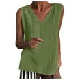 thumbnail image 1 of SHITINN Active Top Set Women Athletic Women Women's Linen Tank Top Casual V Neck Solid Color Sleeveless Summer Basic Camisole, 1 of 6