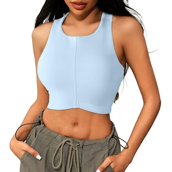 SHITINN Bartender Top Women Beach Volleyball Tops for Women Shockproof Gathered Sports Bra for Women Contrast Color Fitness Bra Racer Back Outer Wear Yoga Vest