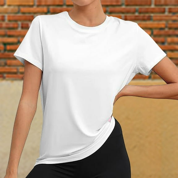 SHITINN Blouses for Women Casual Workout Tops for Women UPF50  Breathable Loose Fit Yoga T Shirts Short Sleeve Running Gym Cute Short Sleeve Tops for Women Women's Clothing