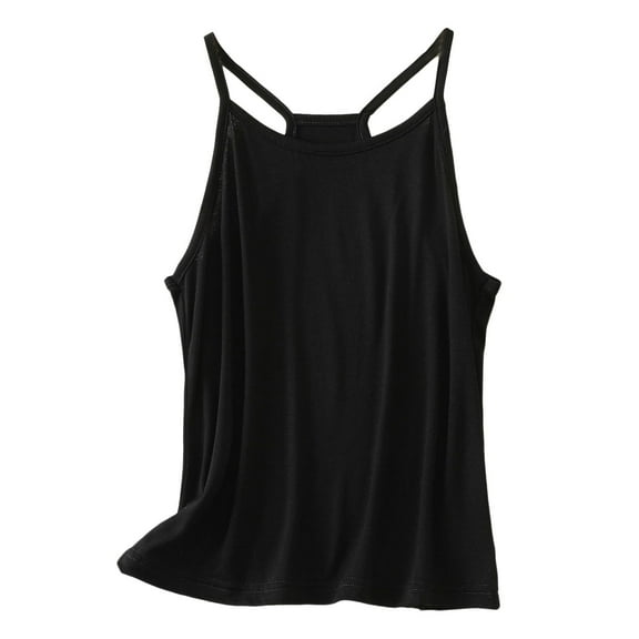 SHITINN Bra Camisoles for Women plus Size Long Layering Women's Neck Sleeveless Knit Ribbed Fitted Casual Crop Tank Top