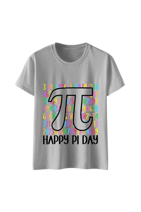 Bruh It's Pi Day and Stylish Design Sense Printed T Shirt Top. Short Sleeve Tops for Women Women Shirts Casual Women Tops Summer