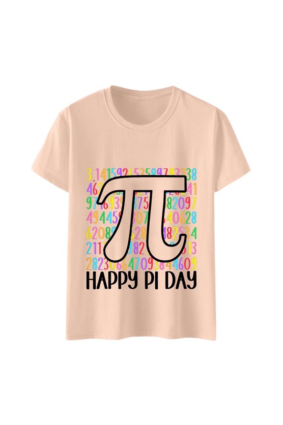Bruh It's Pi Day and Stylish Design Sense Printed T Shirt Top. Women Short Sleeve Tops Women's Blouses Women Tops Summer