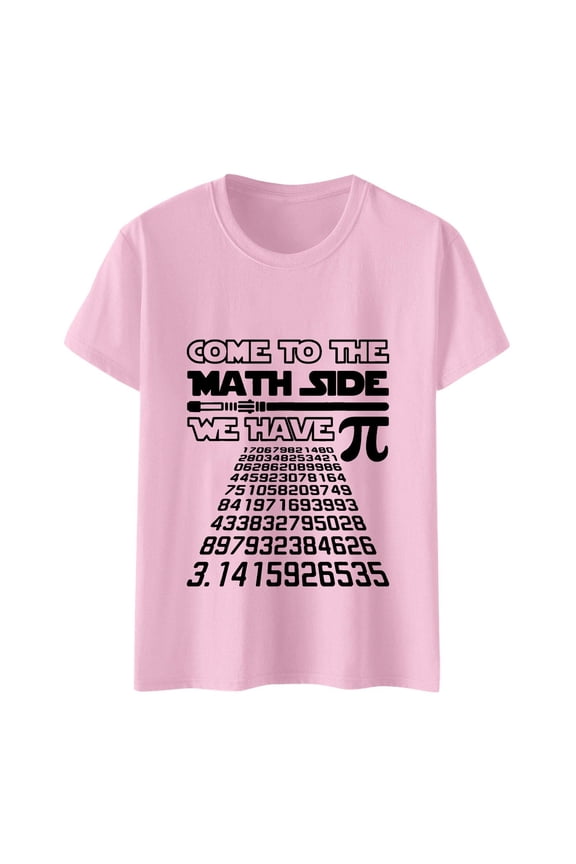 Bruh It's Pi Day and Stylish Design Sense Printed T Shirt Top. Women's Short Sleeve Tops Women Blouses Cute Summer Tops