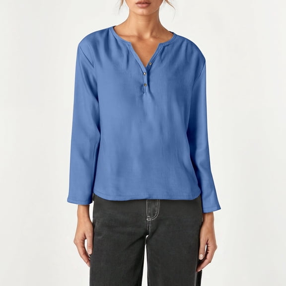 SHITINN Casual Solid Long Sleeve V Neck T Shirt Tee Shirts for Women Short Sleeve Womens Tops Lightweight Tops & Blouses