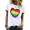 thumbnail image 1 of SHITINN Casual Womens Tops Women's Rainbow Printed Short Sleeved T Shirt Top Womens Short Sleeve Tops Womens Summer Outfits, 1 of 3