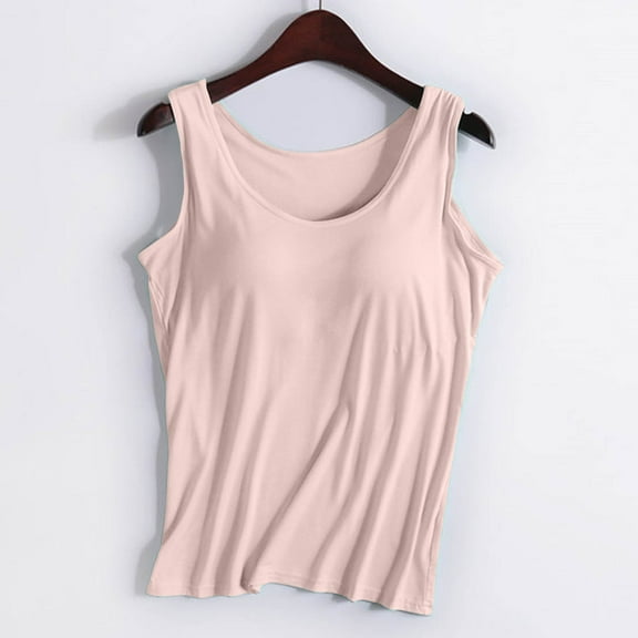 SHITINN Chest Cushion Suspender Tank Top Without Steel Ring Cup Outer Wear Underwear Yoga Sports T Shirt 3x Womens Tops plus Size Layering Top Silk Bodysuit plus Size Camisole Crop Top Women Apricot