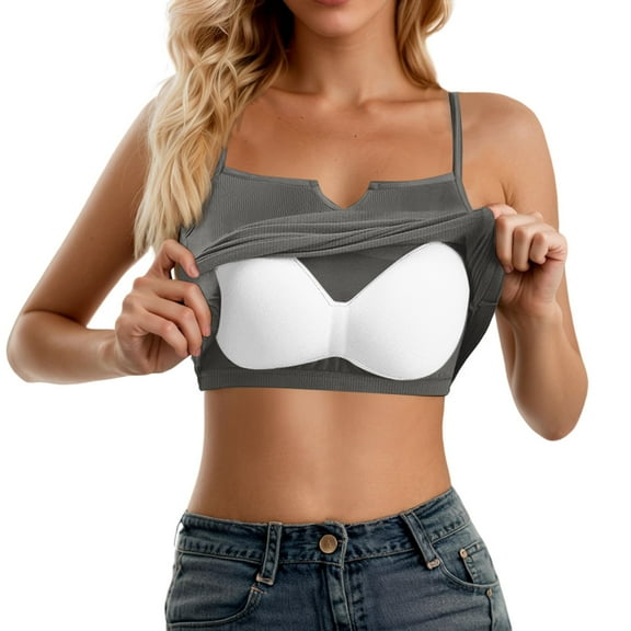 SHITINN Compression Top Men Bodysuit Shelf Bra Camisoles Adjustable Spaghetti Strap Tank Tops Basic Layer