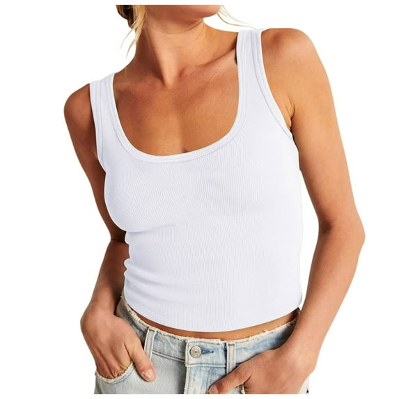 SHITINN Cropped Shirts for Girls 9-10 Lace Trim Camisole Pack Women's Neck Sleeveless Knit Ribbed Fitted Casual Crop Tank Top