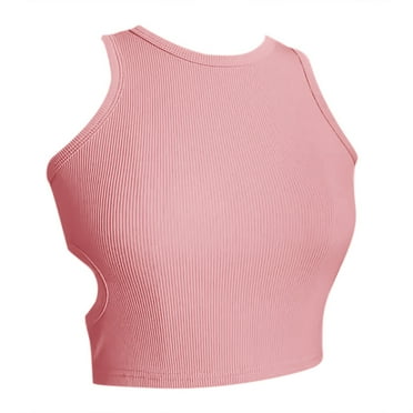 SHITINN Fitness Top Fitted Women's Fashion Sports Short Sleeveless Top with Crop Behind