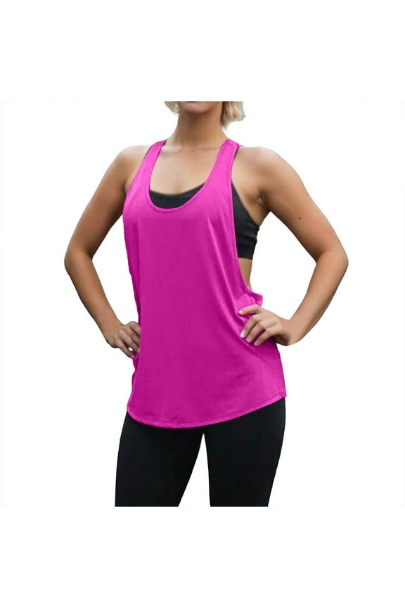 Fitted Shirt Girls Athletic Crop Top A Low Neck T Shaped Fitness Mini Smock for Female College Students A Loose Quick Drying Sweat Absorbing Sports Sleeveless Vest