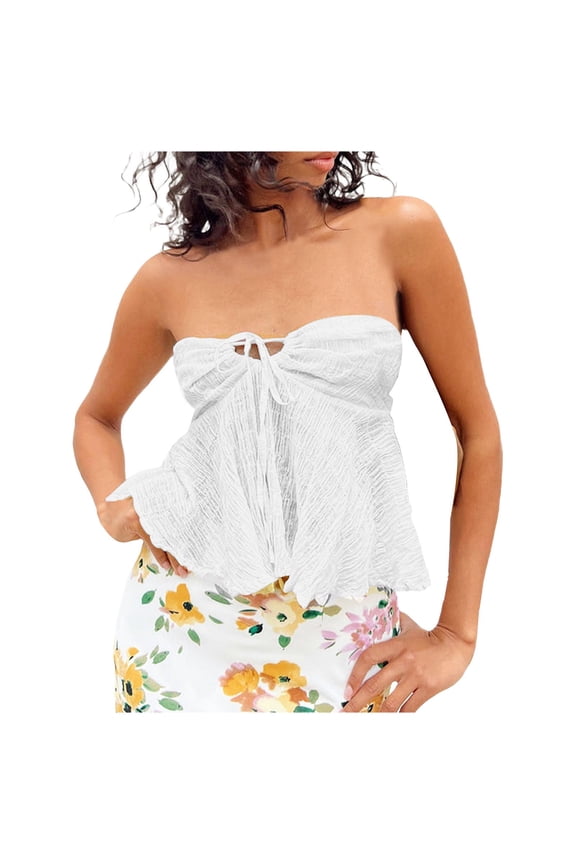 Half Top Slim Women Women Tube Top Summer Off Shoulder Strapless Top Elegant Bandeau Top Off Shoulder Top