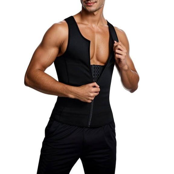 SHITINN Lace Tops for Women Layering plus Size Men's Zipper Waist Trainer Trimmer Vest Men Sauna Vest Sweat Waist Trainer Men Compression Shirt for Body