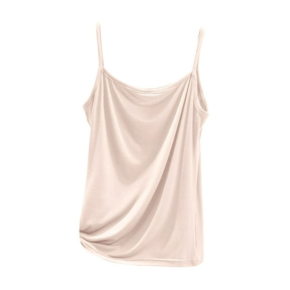 SHITINN Beige Undershirts for Women Women's Soft Strap Camisole Tank Top for Home and Casual Wear Comfortable Layering All Season Basic Undershirt