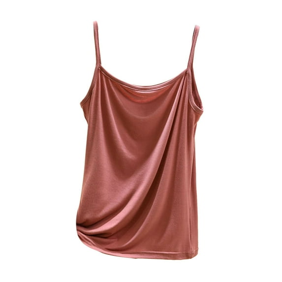 SHITINN Pink Undershirts for Women Women's Soft Strap Camisole Tank Top for Home and Casual Wear Comfortable Layering All Season Basic Undershirt