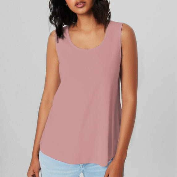 SHITINN Ladies' Casual Fashion Tank Top Spaghetti Strap Camisole V Neck Sleeveless Breathable Fabric Spring/Summer Wear Multiple Colors 2x Women Tops Berry Top Women Long Camisole Top plus Size Top