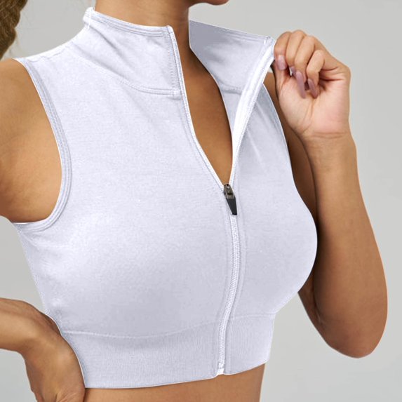 SHITINN Ladies' Comfortable and Casual High Neck Zipper Quick Drying Sports Vest Plain Tops for Women Tight Long Womens Camisoles Womens Camisoles with Support Top Girls Size 12 Neck Crop Top Women's