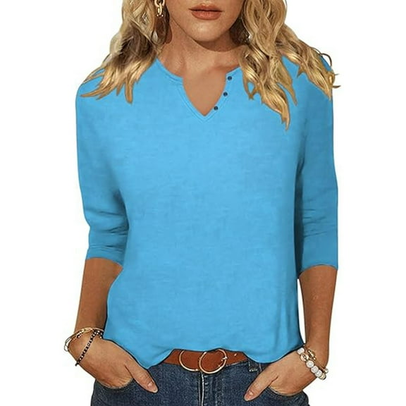 SHITINN Ladies' Fashionable Casual Printed Solid Color T Shirt Short Sleeve Tops Spring Tops for Women Shirts for Women