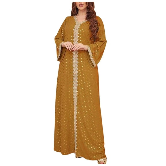 SHITINN Lady's Gold Stamped Dubai Gown Womens Housecoats Zipper Front Women plus Size Robes Long Spa Robe with Hood Womens Night Robe Warm Ladies Robes Soft Robes for Women Long plus Size Robes for