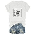 thumbnail image 1 of SHITINN Loose Fit MA Mama Mom Bruh Letter Print Short Sleeve T Shirt Short Sleeve Womens Tops Womens Tops Trendy Womens Summer Outfits, 1 of 3