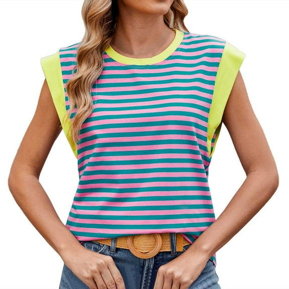 SHITINN Loose Top Must Haves for Women Tops for Women Summer Top Basic Tee Shirts Casual Tank Loose Fit 2025Fashion