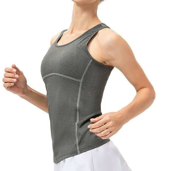 SHITINN Lose 4 Cropped Tops Women's Solid Color Yoga Vest Sports Quick Drying Vest