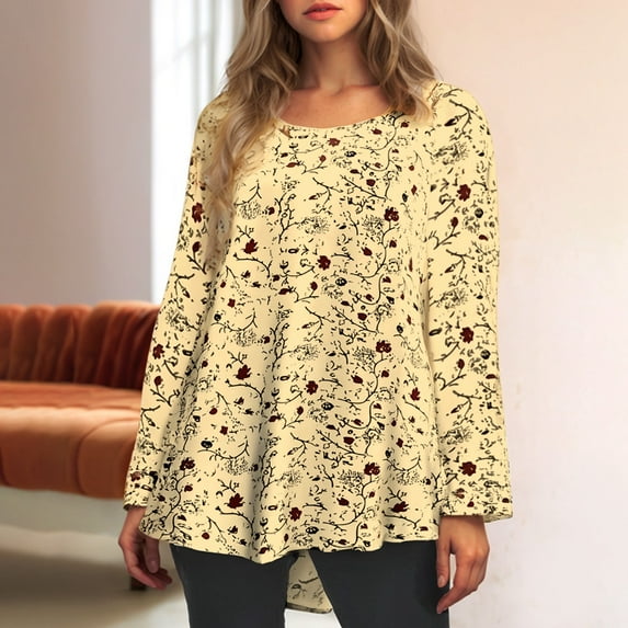 SHITINN New Fashionable Long Sleeve Printed Women's Tops Short Sleeve Blouses for Women Women's Tops Summer Fashion Women