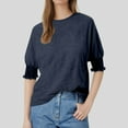 thumbnail image 1 of SHITINN Plus Size Loose Fit Round Neck Puff Sleeve Long Tee for Women Stylish and Comfortable Cas Short Sleeve Tops Womens Shirt Summer Shirts, 1 of 3